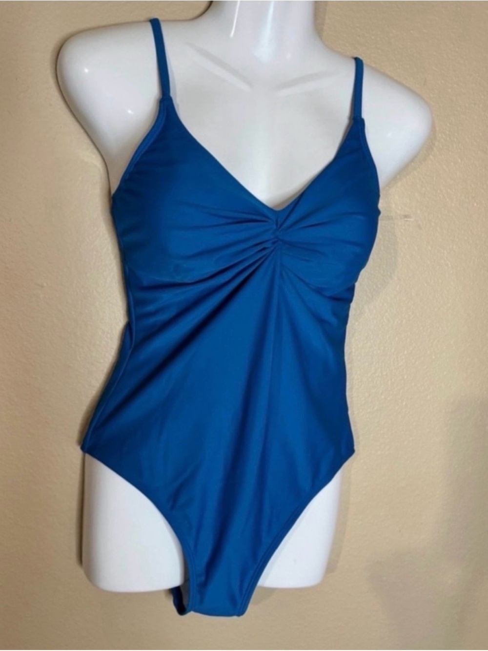 Cupshe S Blue One-Piece Swimsuit with Twist Front